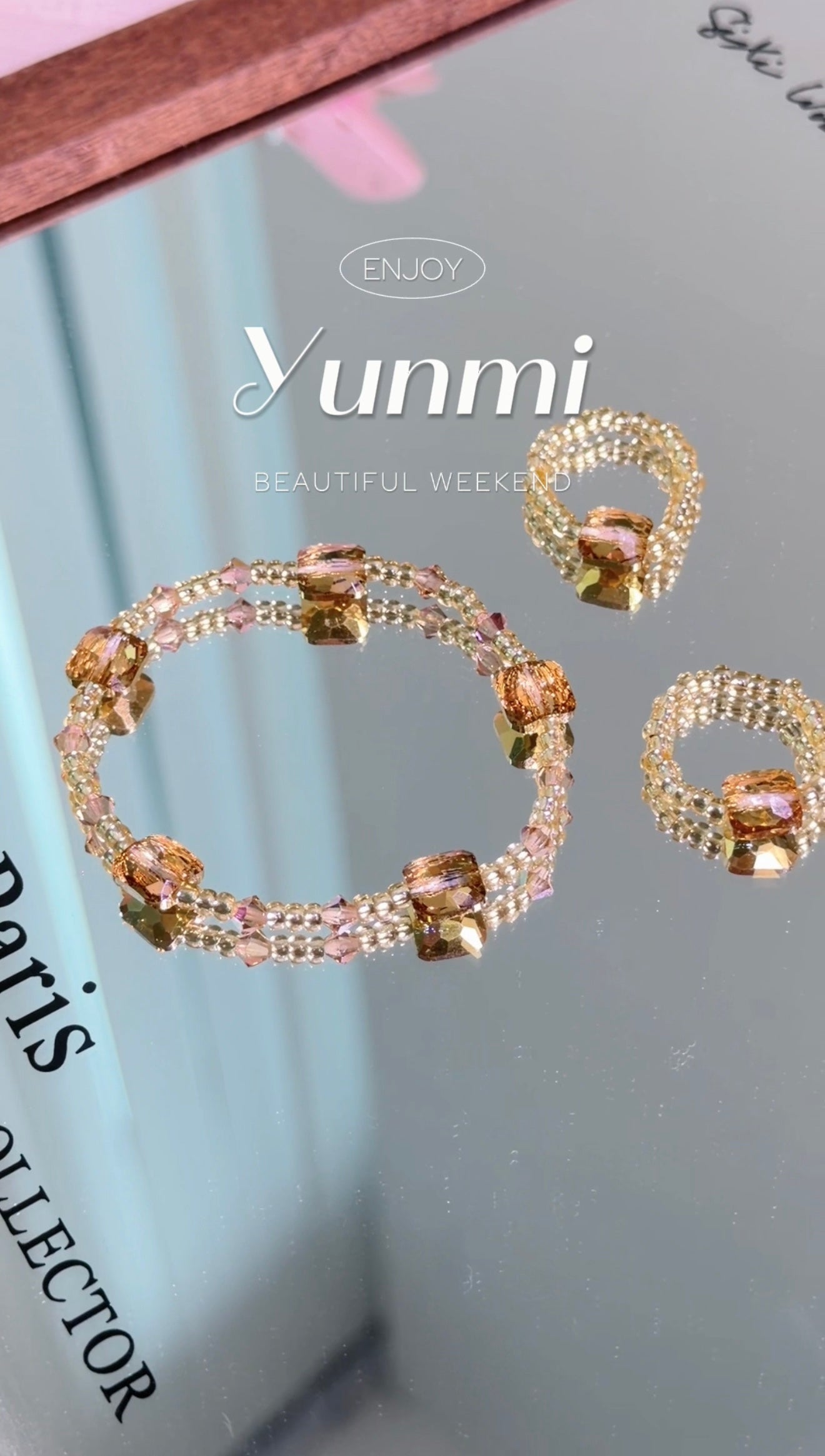 Swarovski Gold Rich crystal bracelet & ring