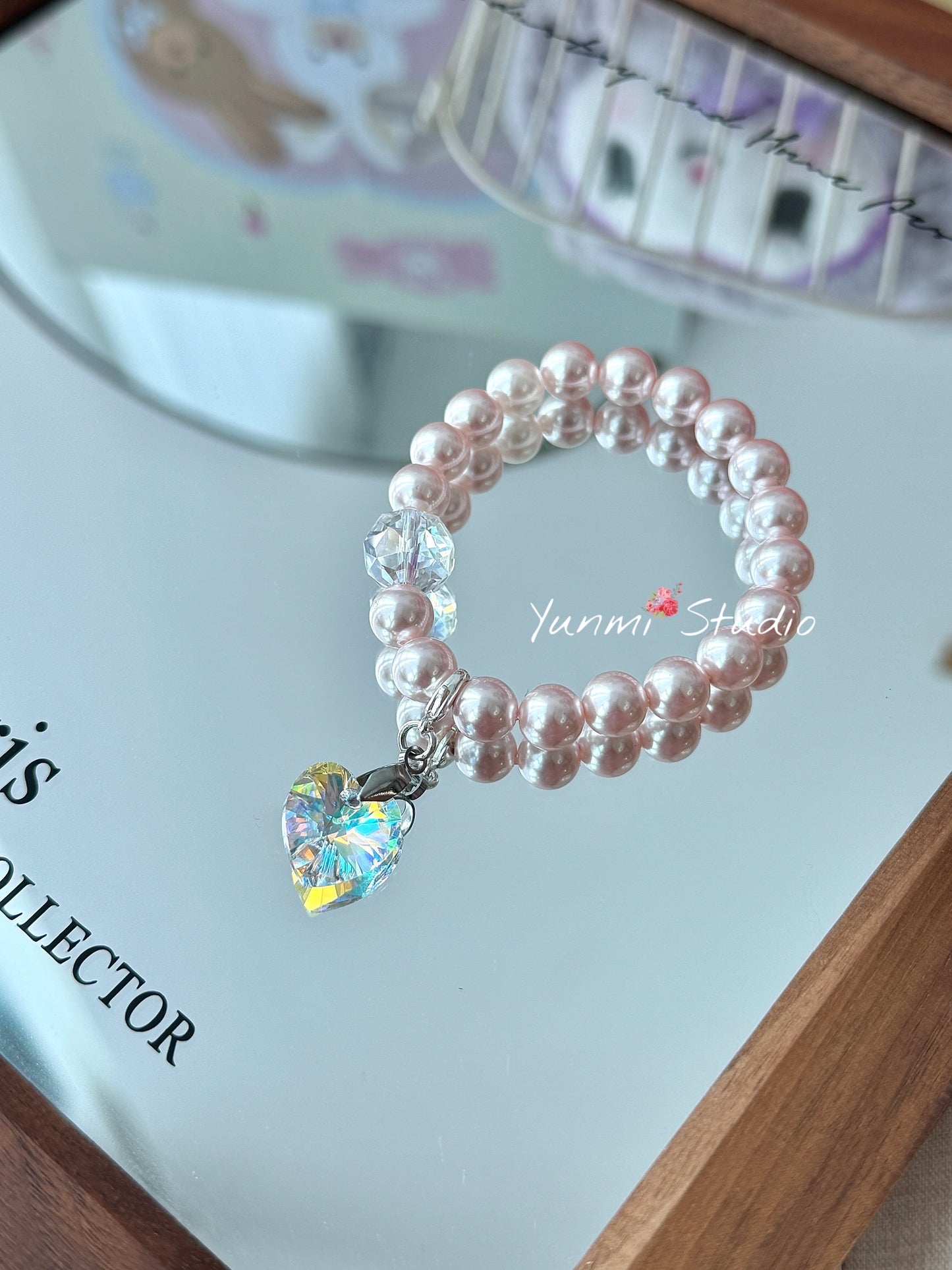 Independently designed a bracelet combining pearls and crystals